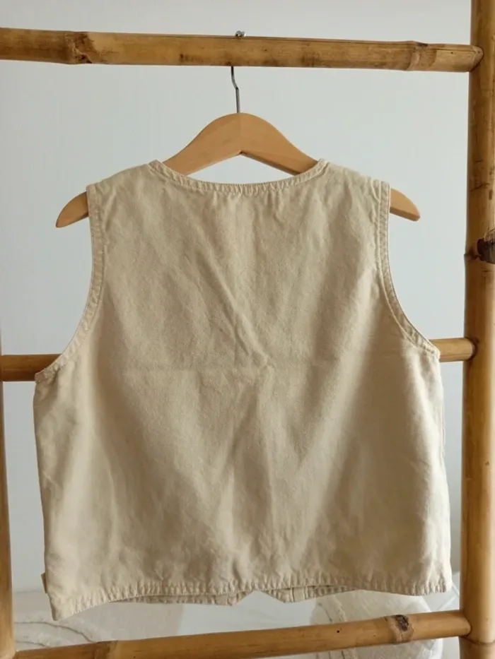 Veste gilet sans manches beige 6 ans - photo numéro 3