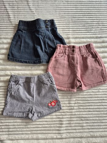 Lot 3 shorts hiver fille 18 mois Obaïbi Orchestra Kiabi