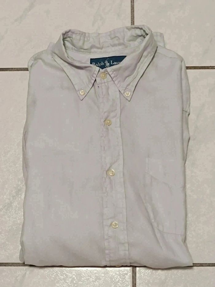 🔝 Chemise Ralph Lauren Custom Fit - Blanc Cassé (Taille M) - photo numéro 14