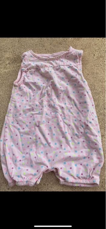 Barboteuse rose à pois multicolore neuve