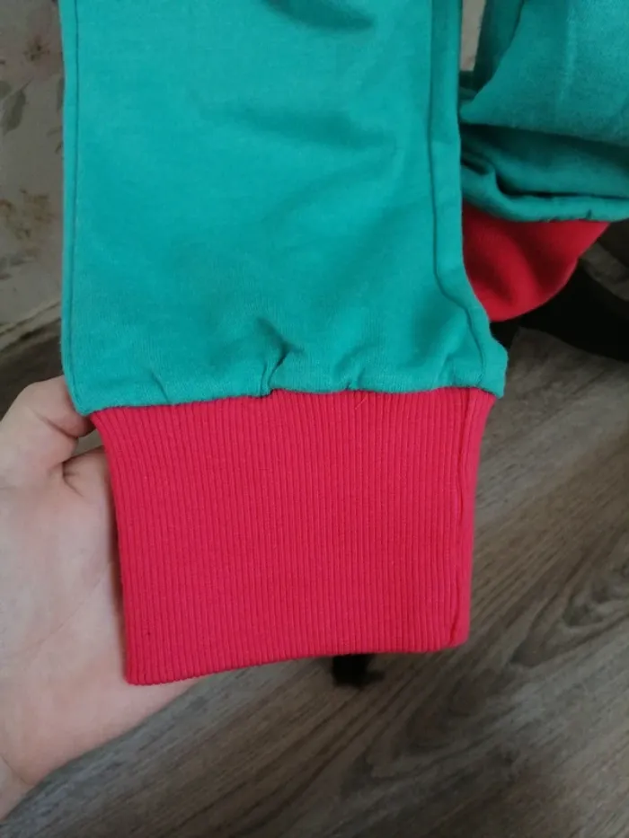 Pantalon jogging turquoise coupe loose avec détails corails poches / sweat pants / (16ans-S) - photo numéro 7