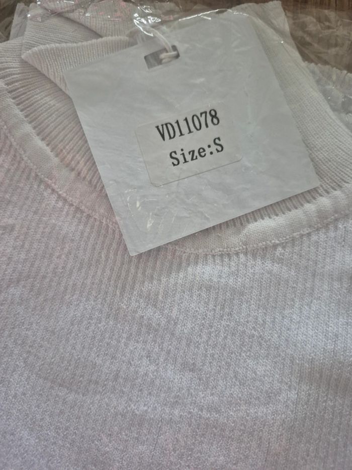 Top Une Manche Col Roulé Blanc Femme Taille S/36 - photo numéro 3