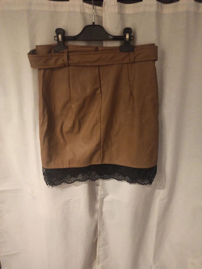 Jupe simili cuir marron - photo numéro 2