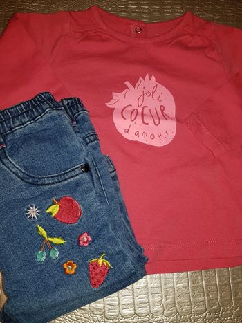 Ensemble jean et t-shirt manches longues 9 mois