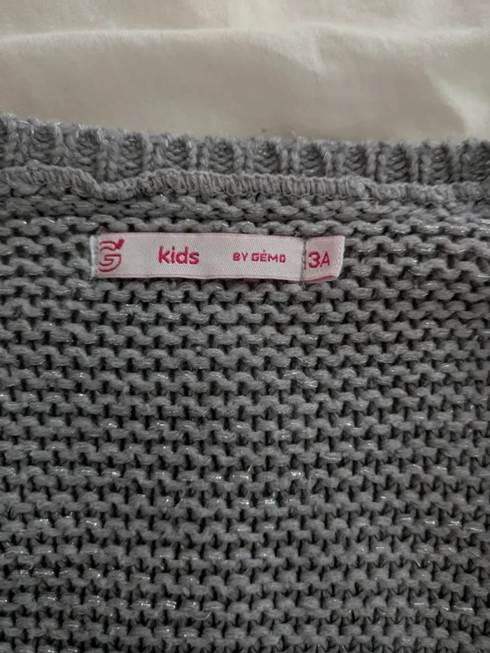 Gilet Gris Argenté Brillant Gémo - Taille 3 Ans - photo numéro 3