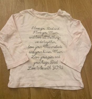 T-shirt fille mum dad 6M