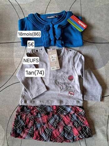 Ensemble NEUF pour fille  robe 1 an et gilet 18 mois