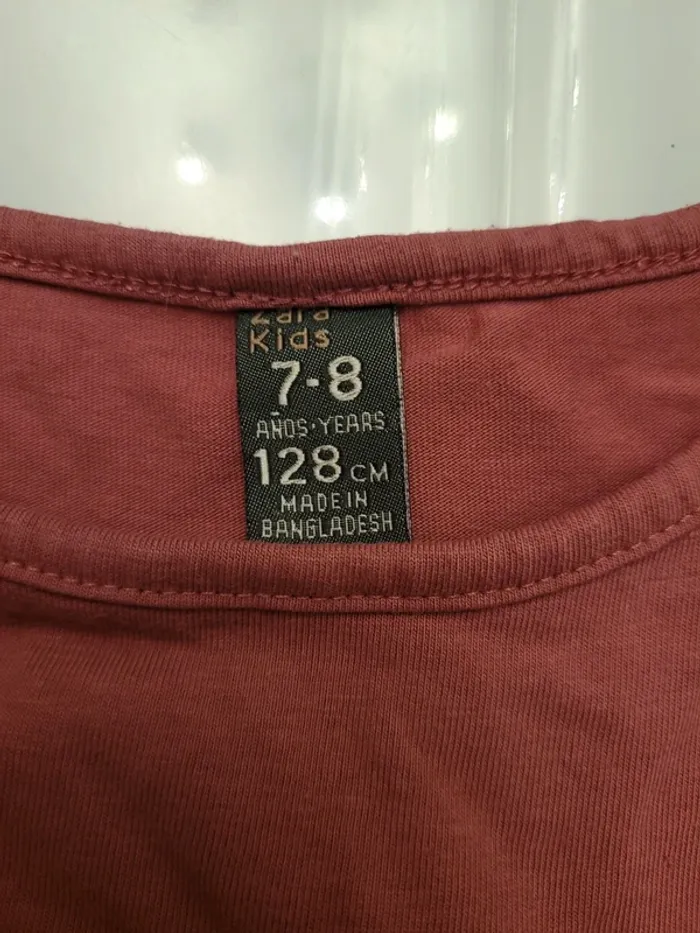 Tee shirt manches longues Zara 7/8 ans - photo numéro 3