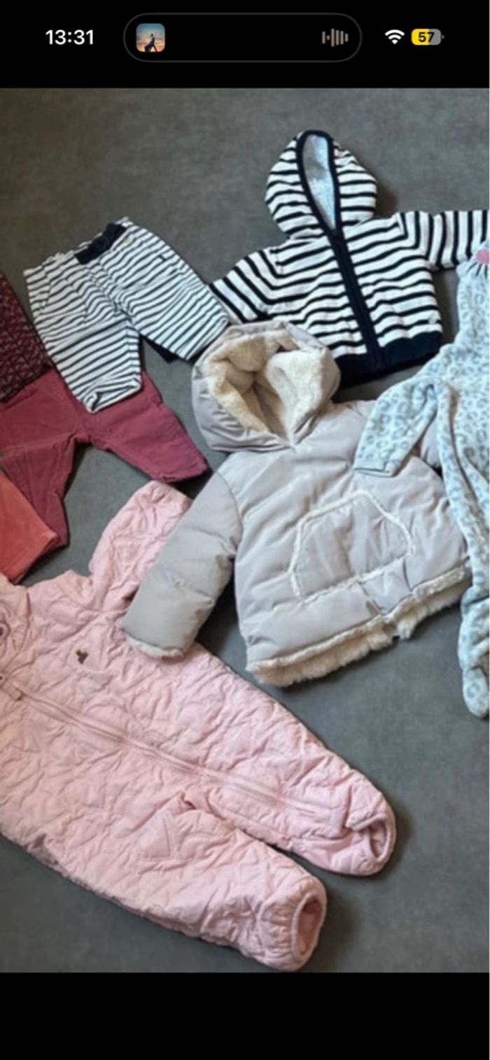 Lot vêtements chaud taille 6 mois bébé fille - photo numéro 2