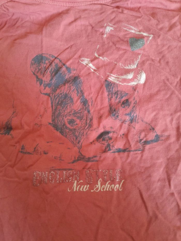 T-shirt rose chien 10 ans - photo numéro 2