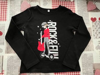 T-shirt manches longues noir fille - 8 ans