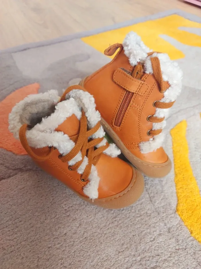 Bottines Naturino Bebay ZIP fourrées cognac 22 - photo numéro 4