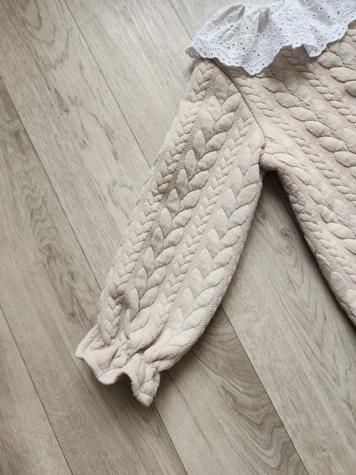 Ensemble Alix beige col broderie 24/36mois - photo numéro 5