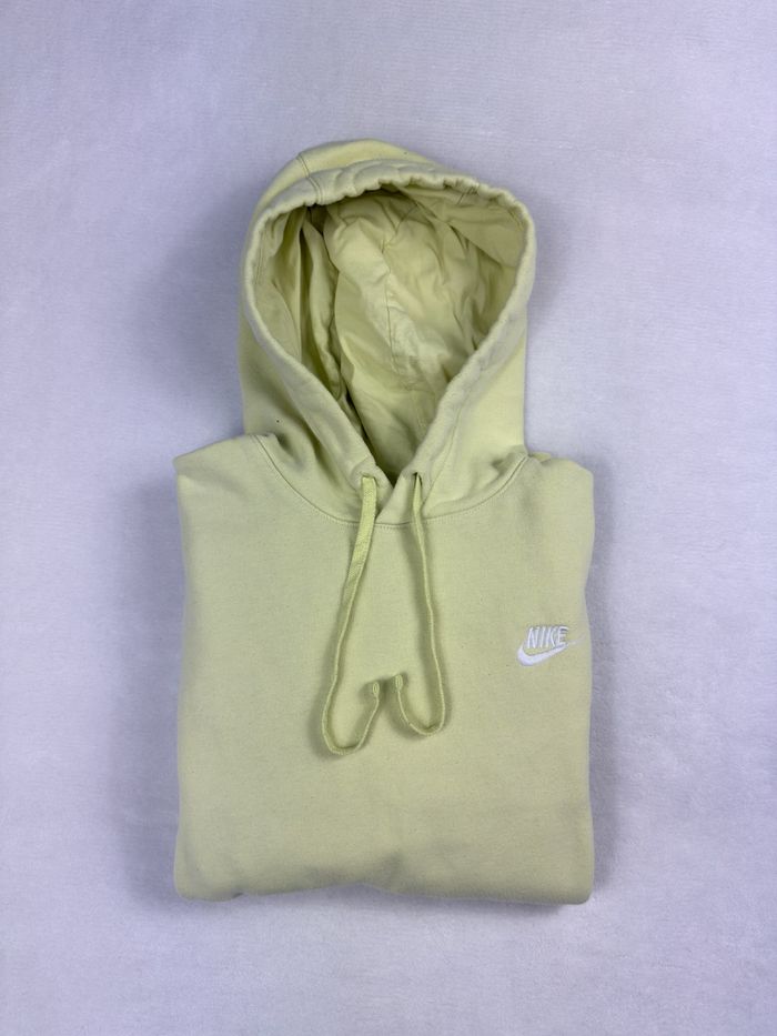 Pull Hoodie Nike jaune pastel homme taille M sweat à capuche logo brodé 02825 - photo numéro 1