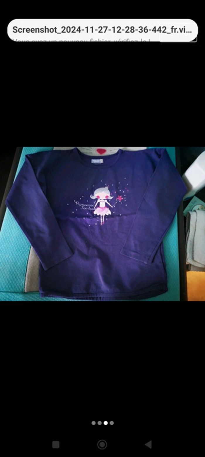 T shirt manches longues Verbaudet violet 6 ans - photo numéro 2