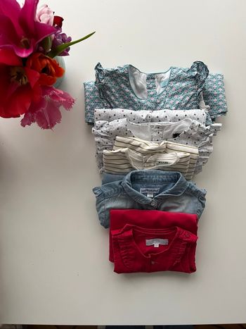 Lot de 4 robes  et 1 chemise - 12 mois - Cadet Rousselle - Vertbaudet - Kiabi - Okaidi