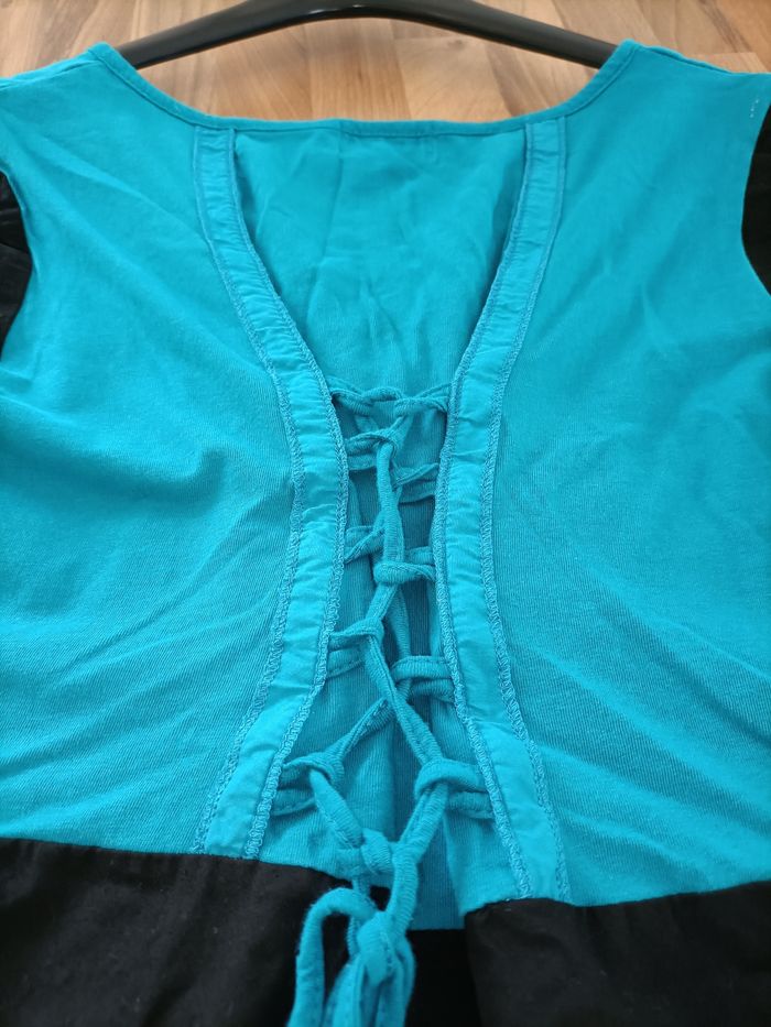 Robe type désigual noire et bleu Kéawa L - photo numéro 5