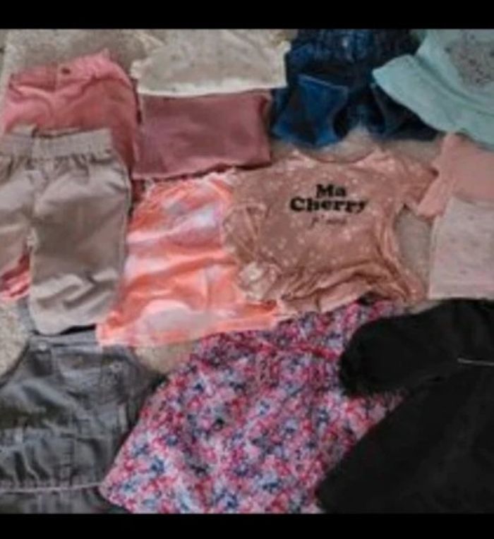 Lot de 60 pièces bebe fille 6 mois