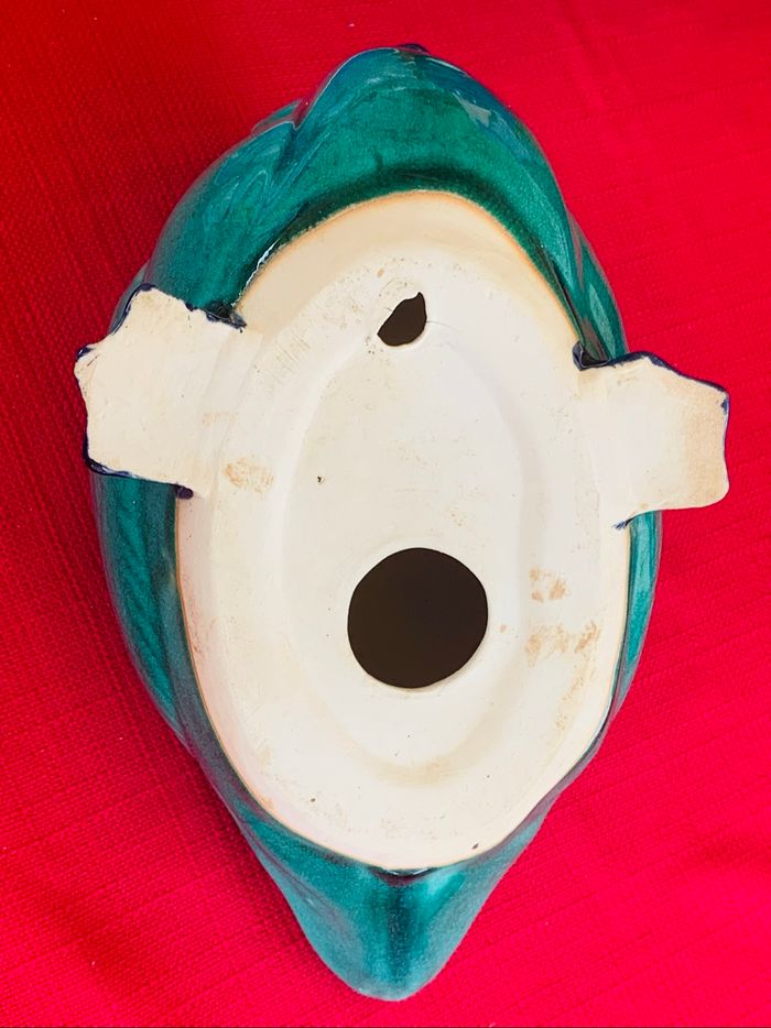 Statue canard vert en céramique craquelé brillante - photo numéro 4