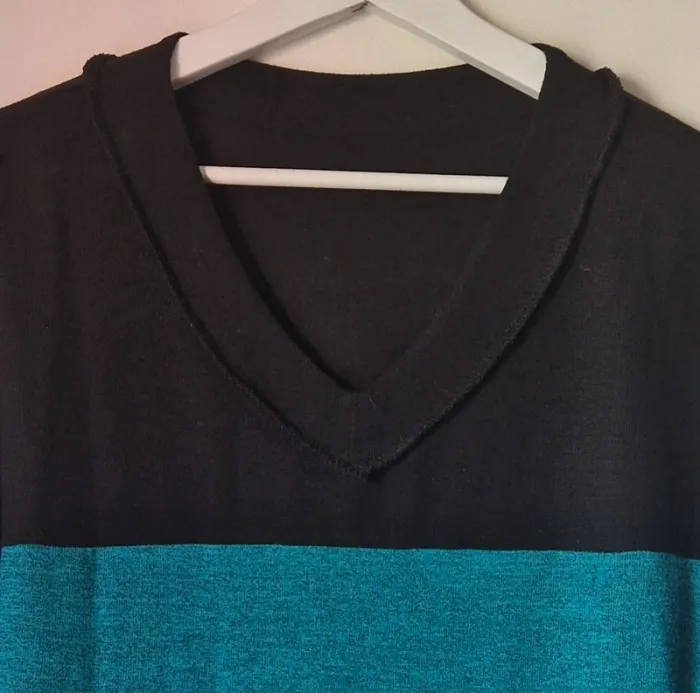 T.shirt manches longues noir/turqoise/gris - photo numéro 2