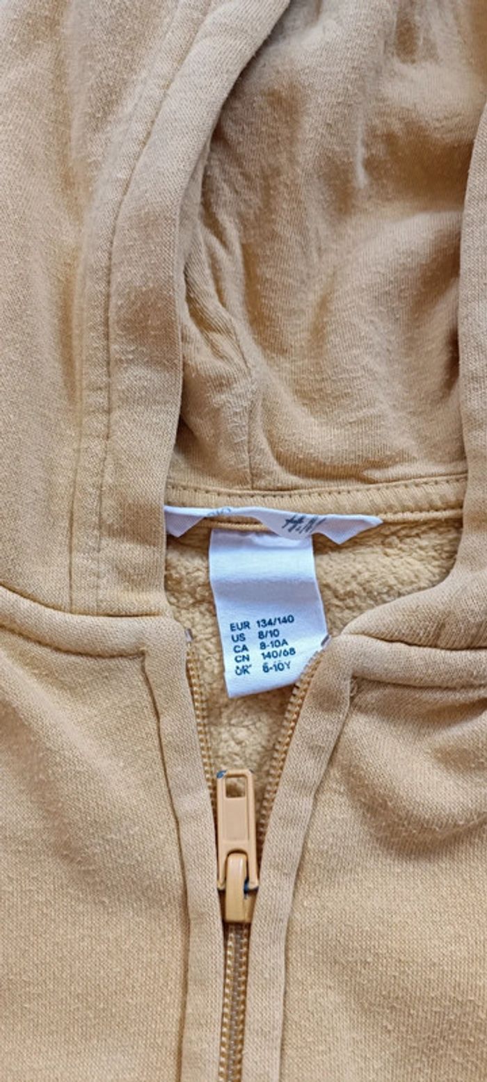 Sweat à capuche zippé jaune H&M 10 ans - photo numéro 4