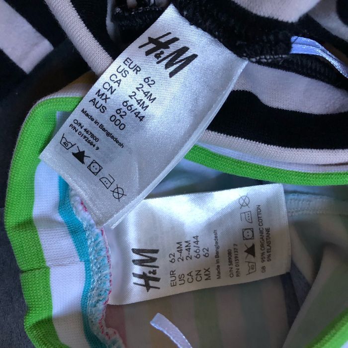 2 leggings à rayures 3 mois H&M - photo numéro 2
