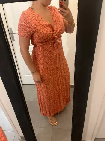 Robe longue rose
