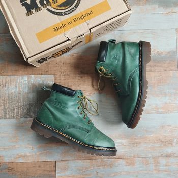Rare Dr. Martens made in england vintage boots cuir bon état unisexe - taille UK 7.5 / EU 41.5