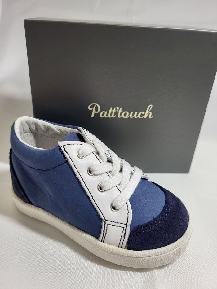 Basket garçon en cuir bleu Point 20 Made in France 🇨🇵