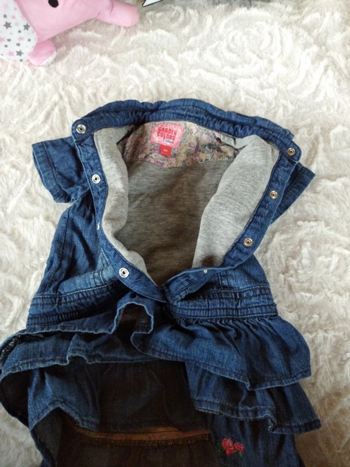 Robe doublée jeans Fille 6 mois Garden colors Tissaia Fleurs - photo numéro 9