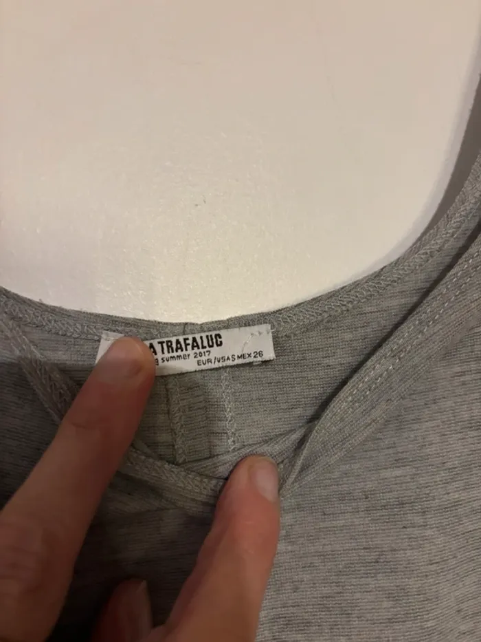 Robe moulante grise Zara Trafaluc – Taille XS - photo numéro 4