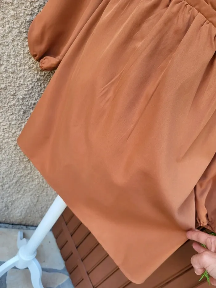 Robe élégante camel shein taille 52 - photo numéro 5