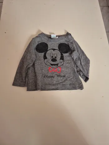 T-shirt à manches longues mickey 6 mois