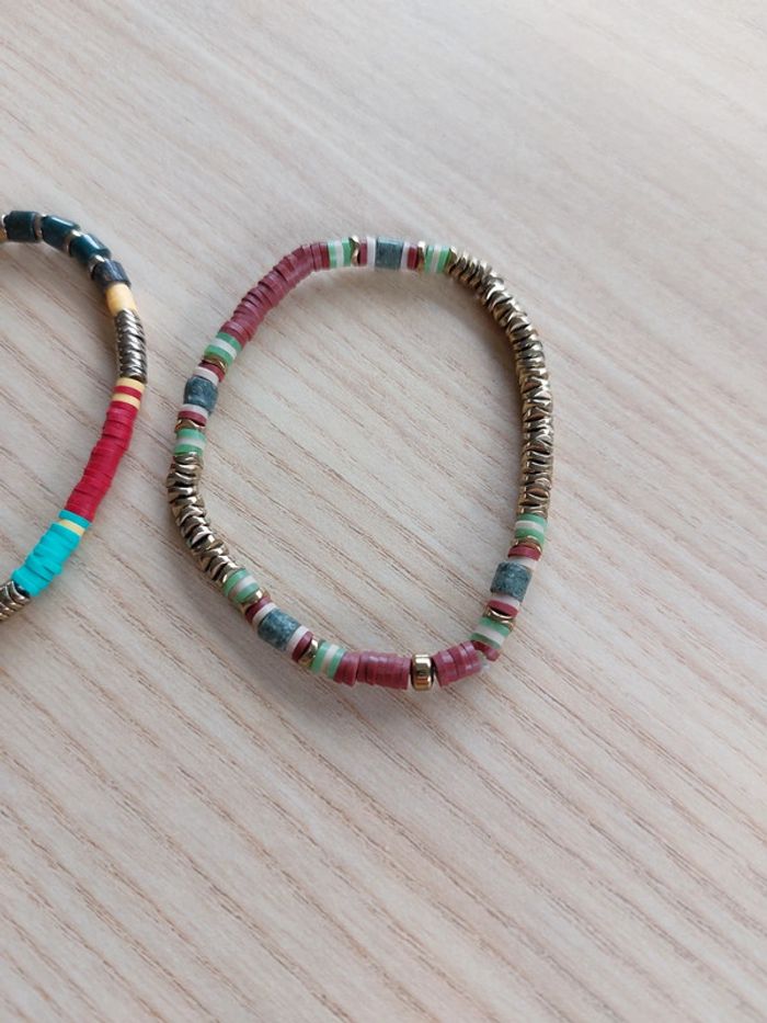 Bracelets perles plates - photo numéro 5