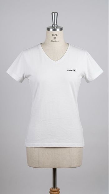 REEBOK - T-shirt col V - Taille S/M - Blanc