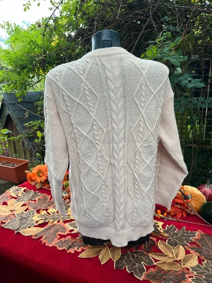 Pull torsadé beige XL – douceur automnale & cocooning - photo numéro 3