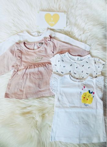 3 mois - lot 4 t-shirts MC et ML