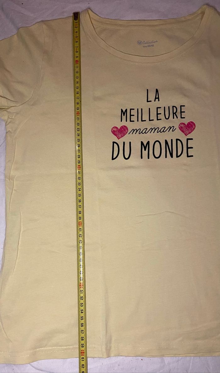 Tee-shirt jaune pâle »U Collection »La meilleure maman du monde - photo numéro 4