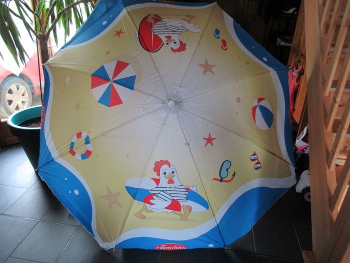 Parasol plage Le Gaulois (poulet) neuf