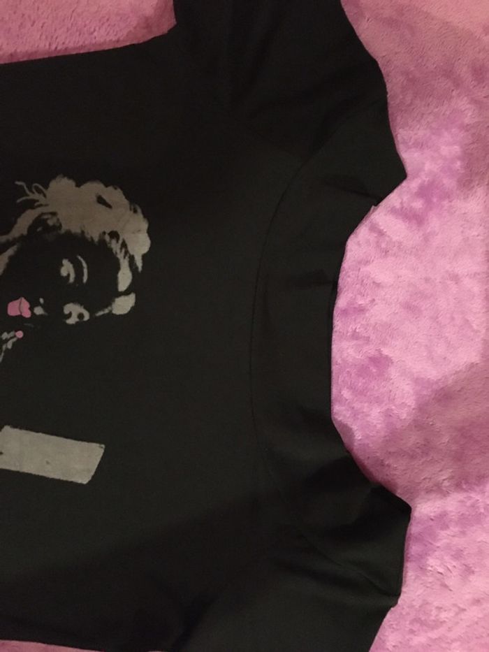 Tee-shirts noir extensible à motifs - photo numéro 3