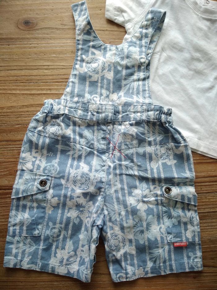 Ensemble salopette short garçon 18 mois - photo numéro 2