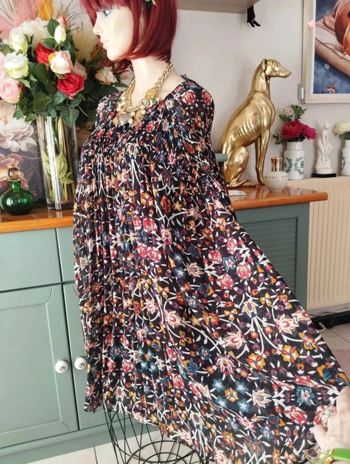 💞Robe Plissée Fleurie Monoprix T34-36/XS💞 - photo numéro 3