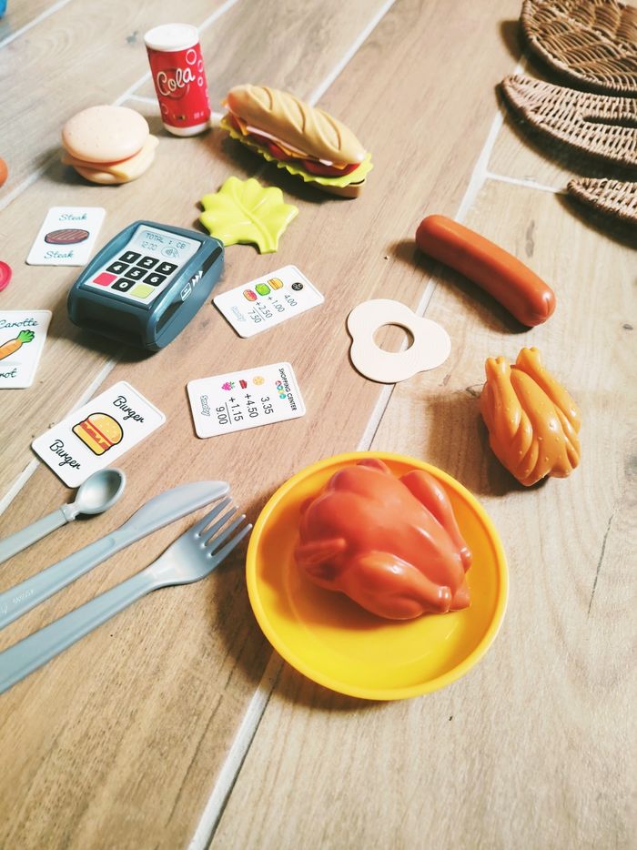 🍔 Lot Fast food jouets dinette en plastique sandwich poulet marque Ecoiffier - photo numéro 2