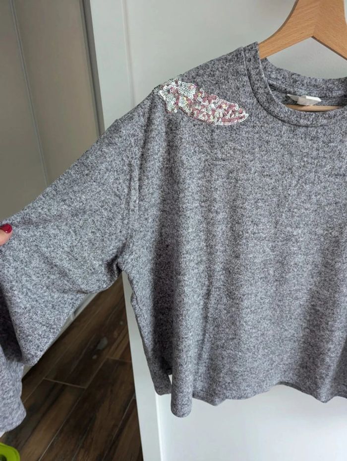 Pull femme gris et argenté taille L soit 42 environ - photo numéro 4