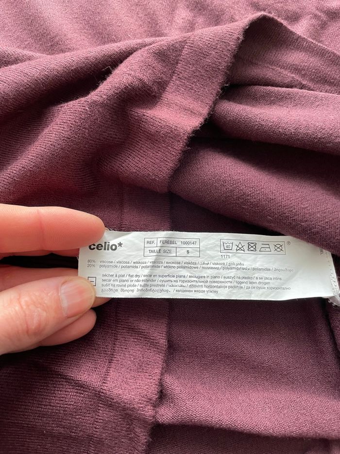 Pull bordeaux Celio - photo numéro 7
