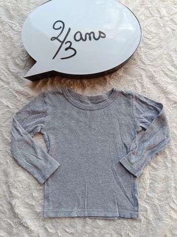 Tee shirt chemise manches longues Garçon 2/3 ans Eldys 100% coton