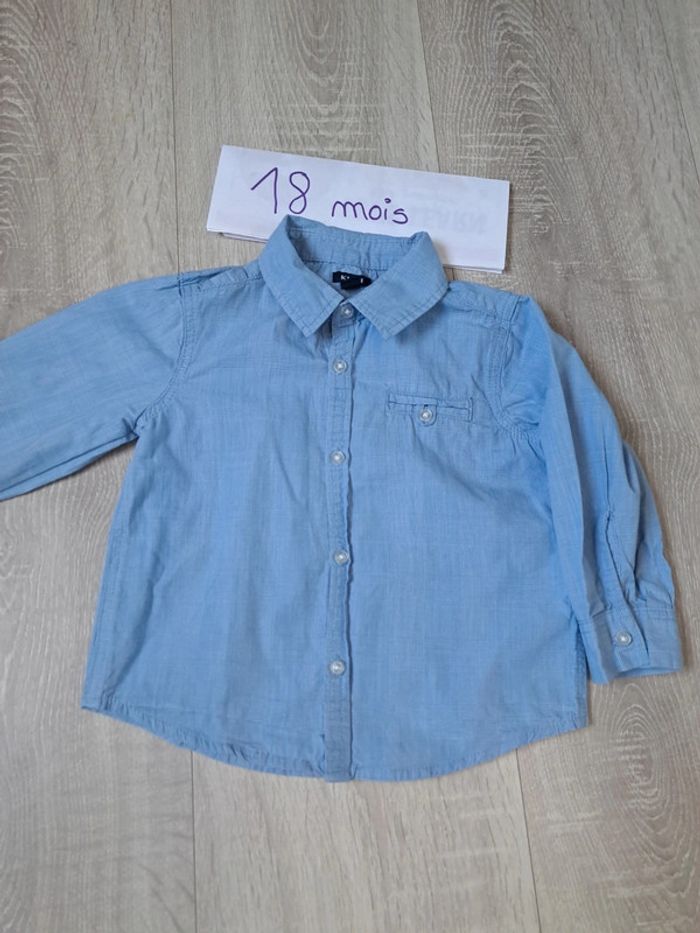 Chemise manches longues garçon 18 mois