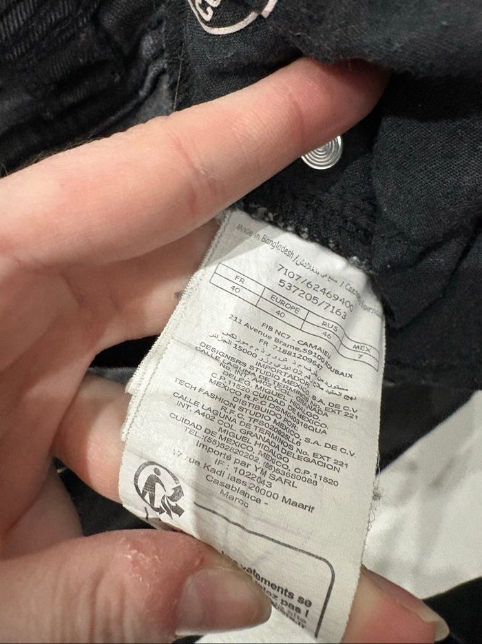 Jean skinny noir effet délavé en coton Camaïeu - Taille 40 - photo numéro 9