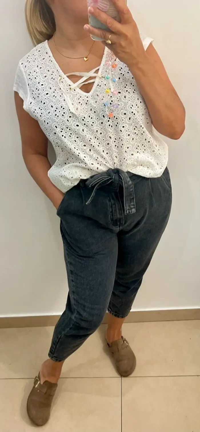 Tee Shirt en lin Petits Hauts Brodée Taille 1 - photo numéro 3
