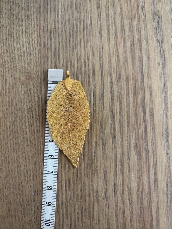 Pendentif feuille dorée - photo numéro 2